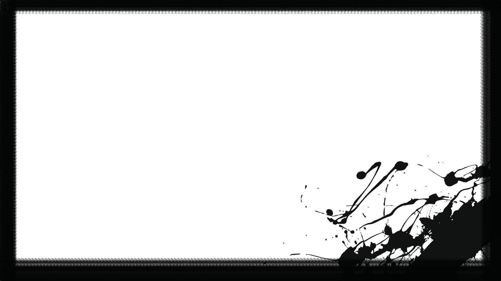 Black dirty border frame over white grain overlay. vector