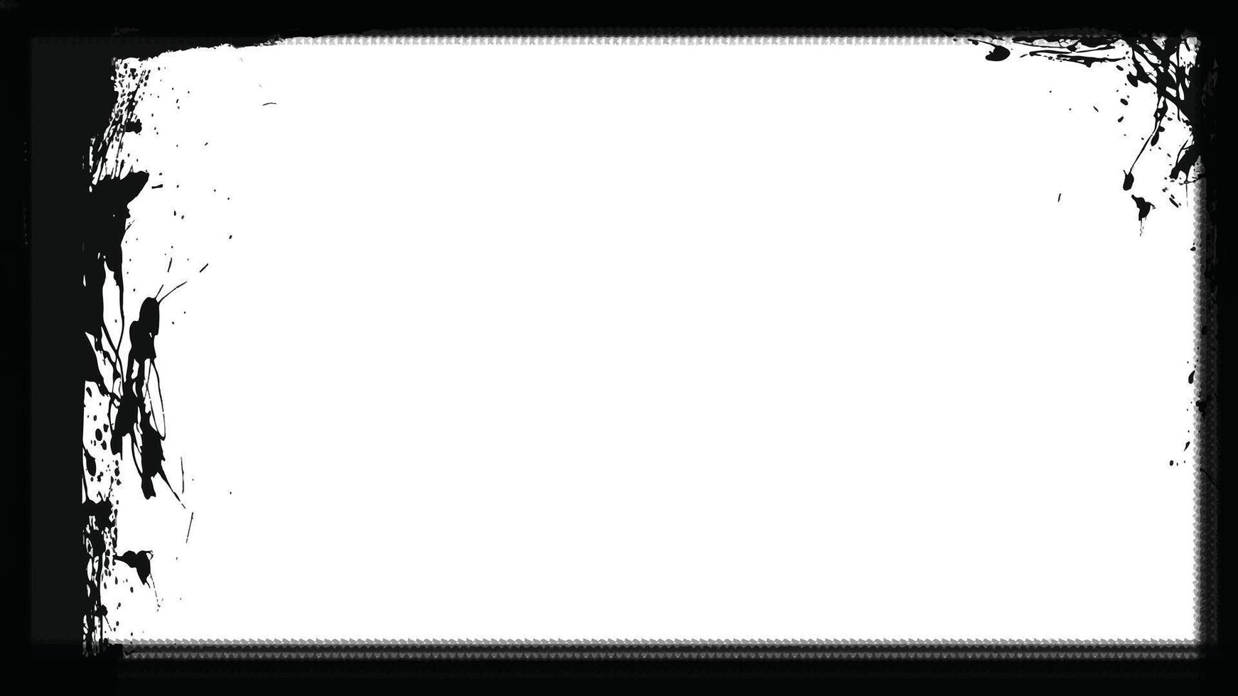 Black dirty border frame over white grain overlay. vector