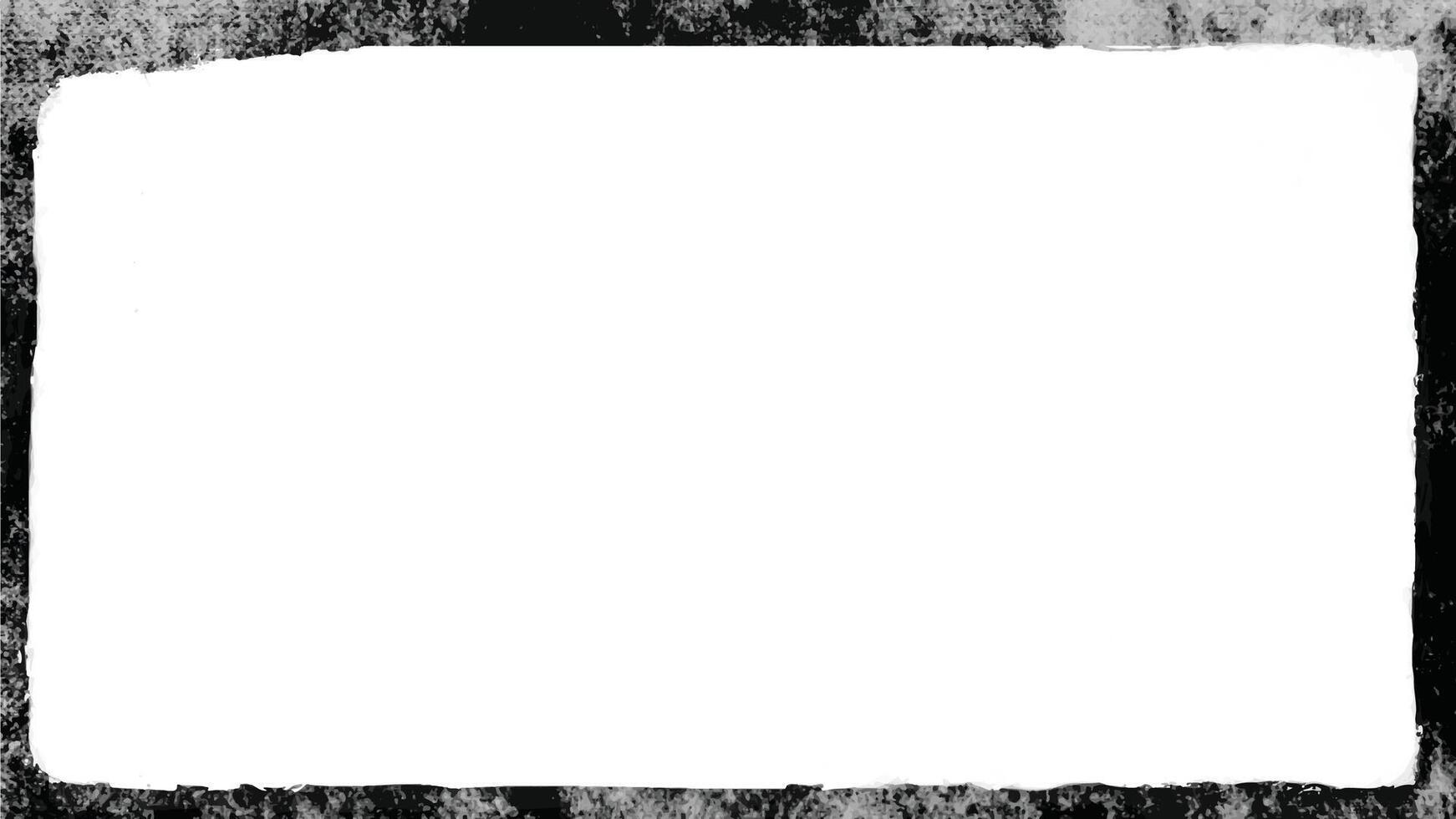 Black grunge texture border frame over white. Element for poster, emblem, sign, logo. illustration vector