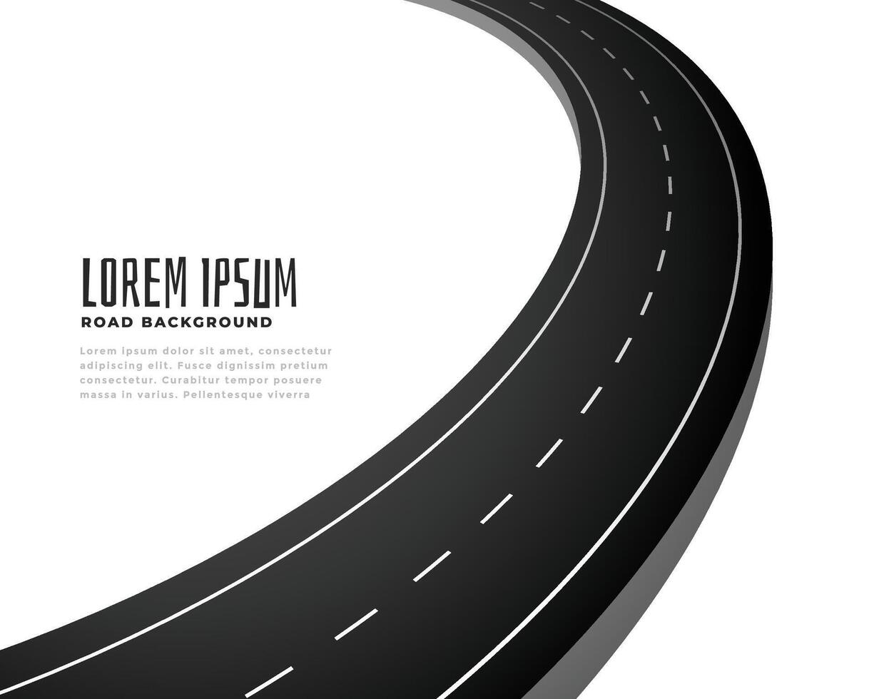 asphalt curve road track path background design vector