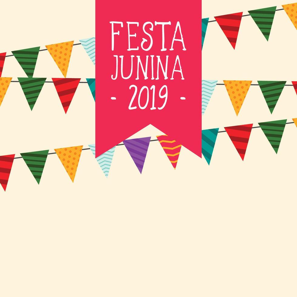 decorative festa junina flags background vector