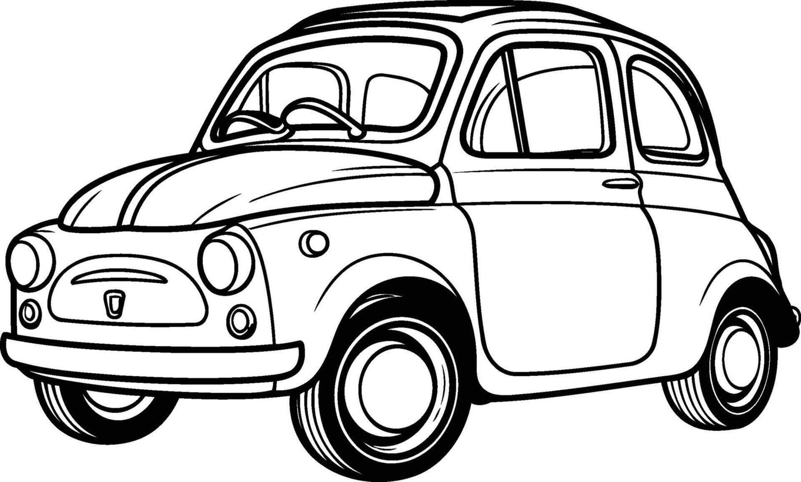 Retro car isolated on white background. Hand drawn illustration. vector