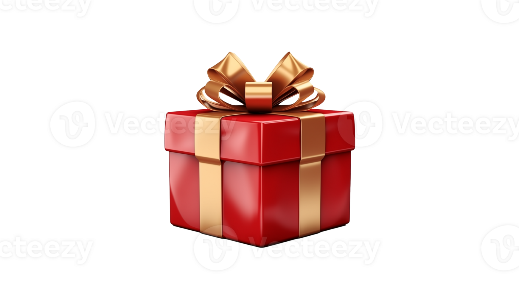 Gift box cut out. Red present box on transparent background png