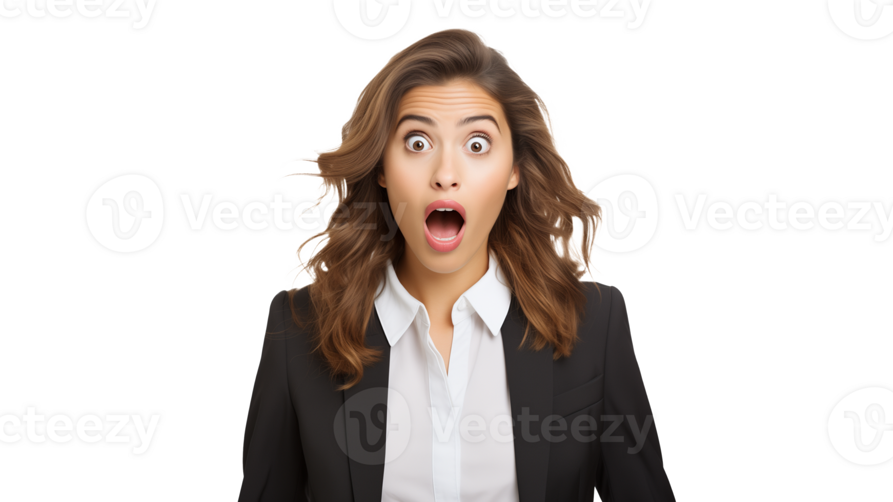 Young woman expression shock cut out png