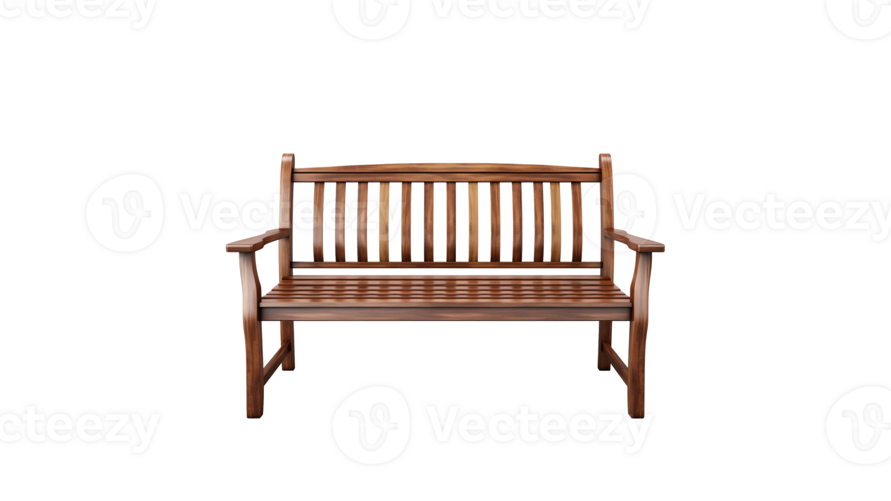 Retro wooden bench cut out. Isolated bench on transparent background png
