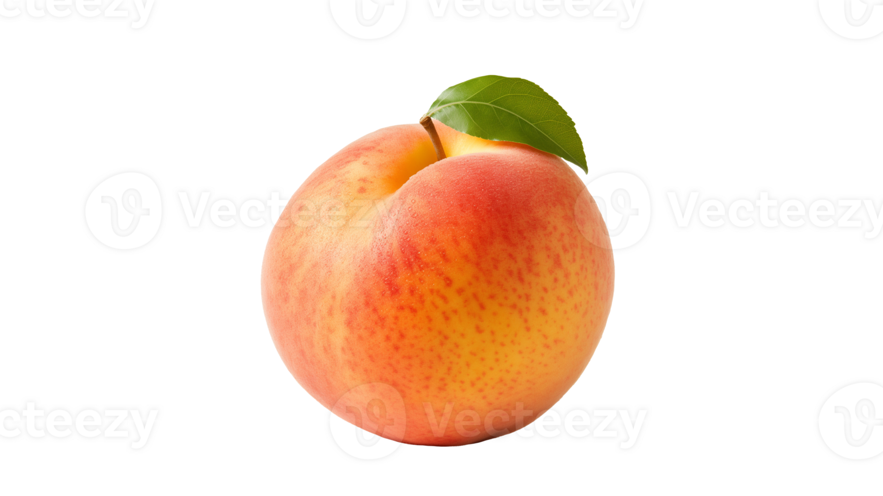 Isolated peach fruit cut out. Whole peach fruit on transparent background png