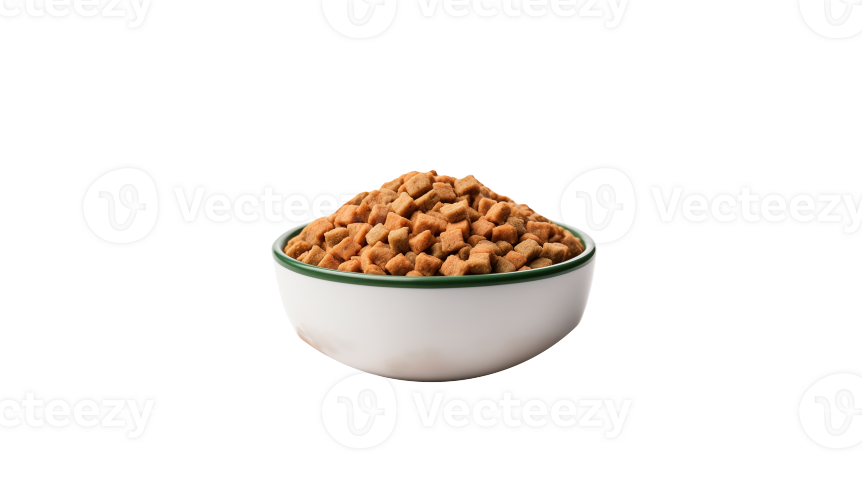 Dry cat food cut out. Isolated food for cat in bowl on transparent background png