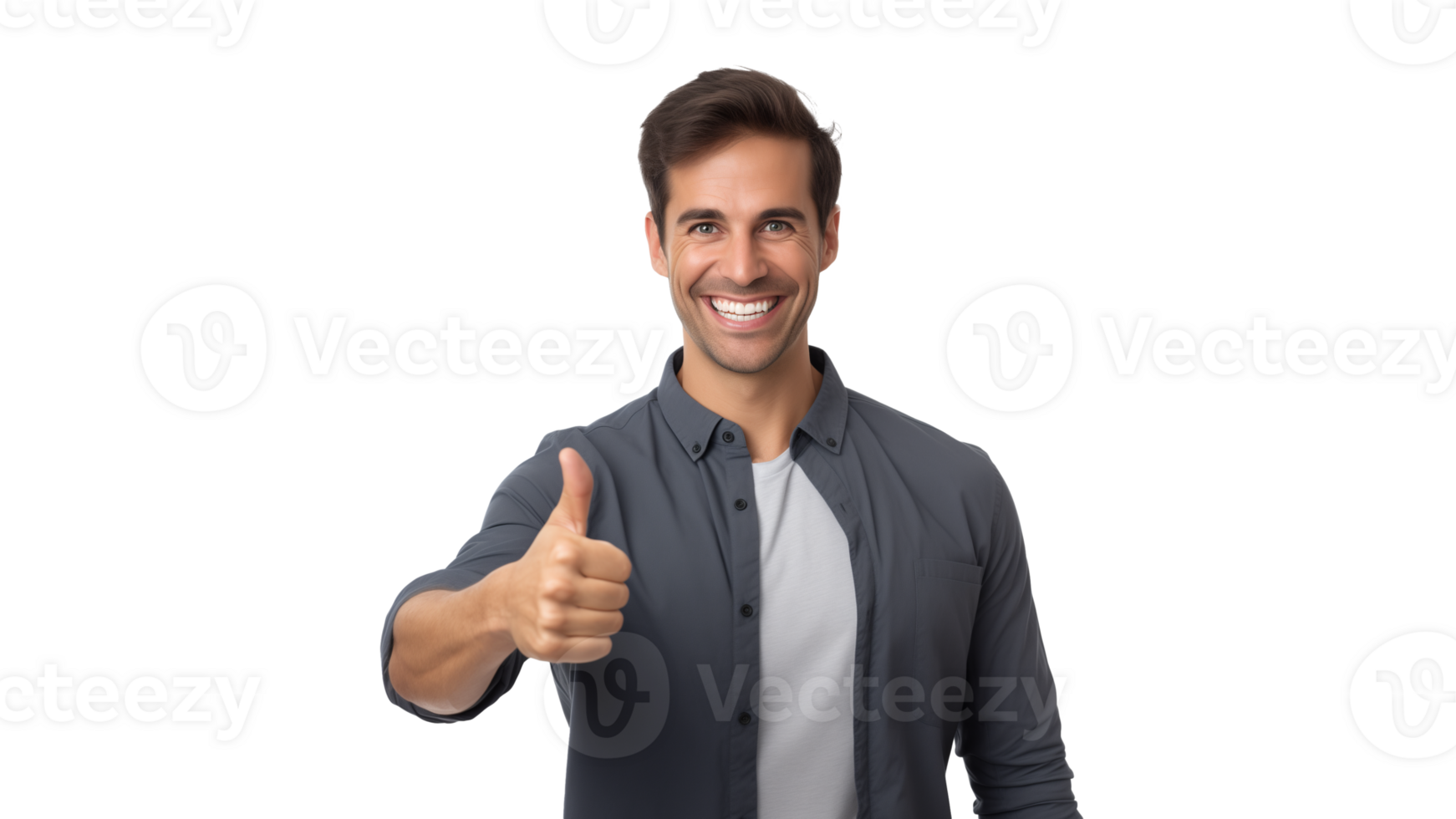 Happy man showing thumb up sign png