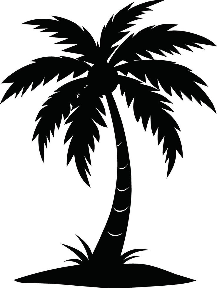 A stunning palm tree silhouette captured in timeless beauty vector