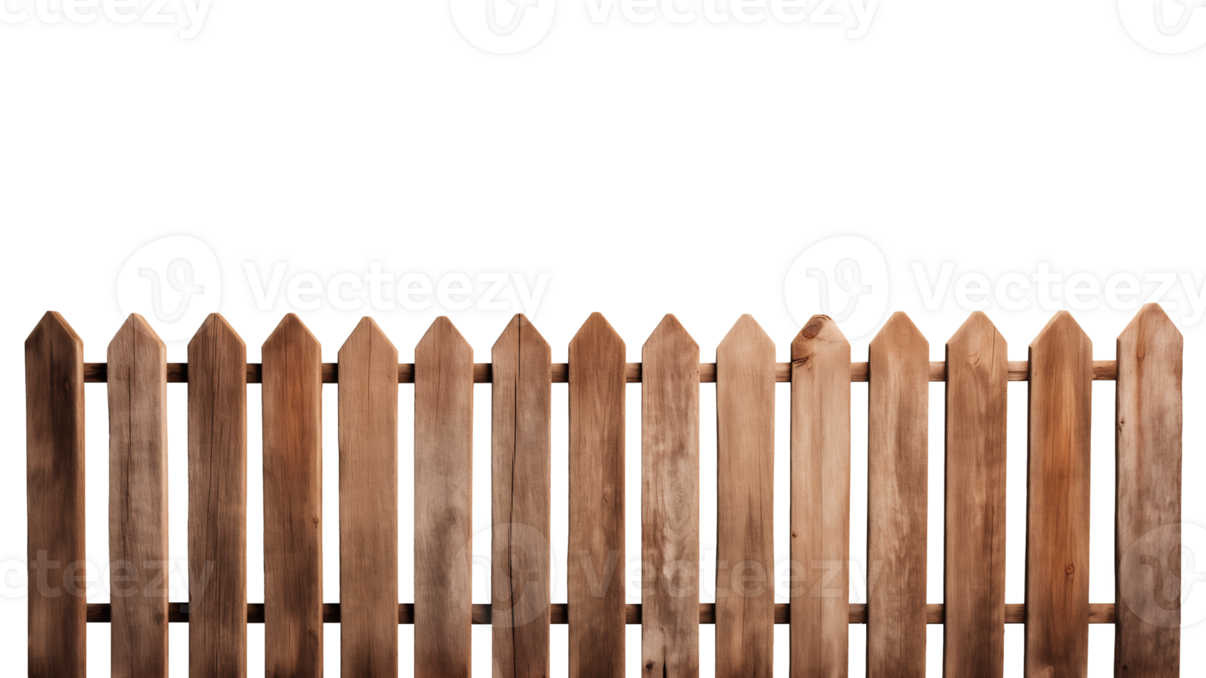Wooden country fence cut out. Isolated wooden fence on transparent background png