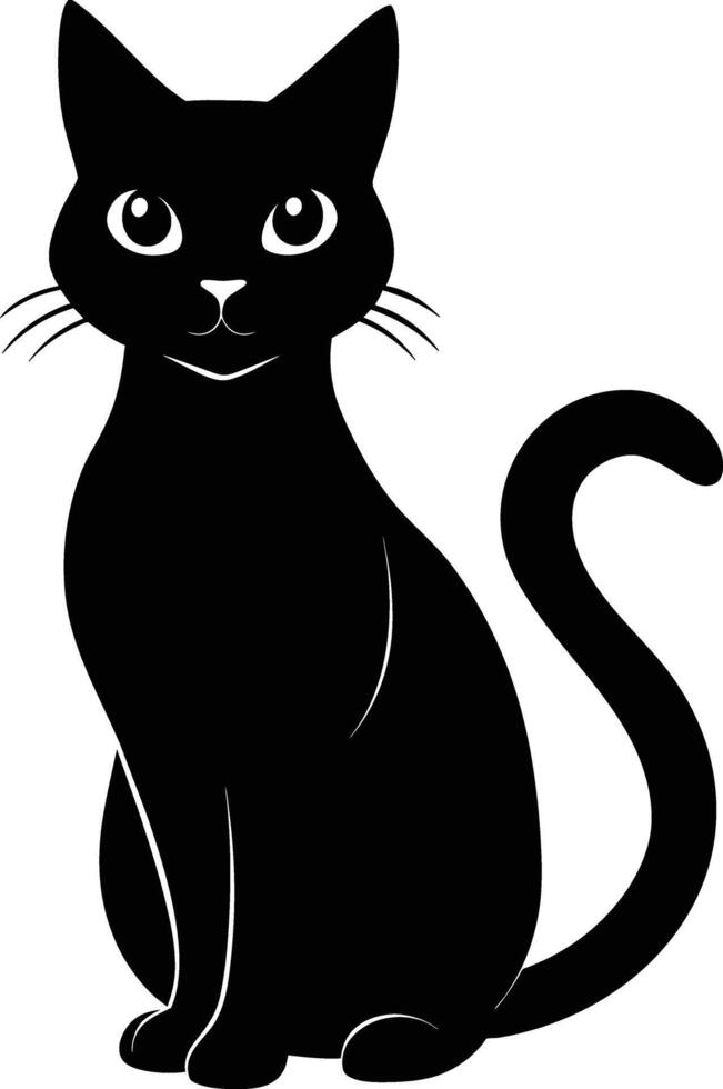 gracia en quietud un silueta de un sentado gato vector