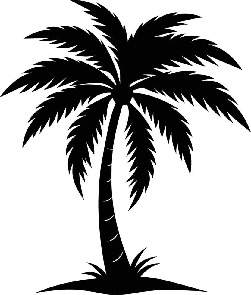 A stunning palm tree silhouette captured in timeless beauty vector