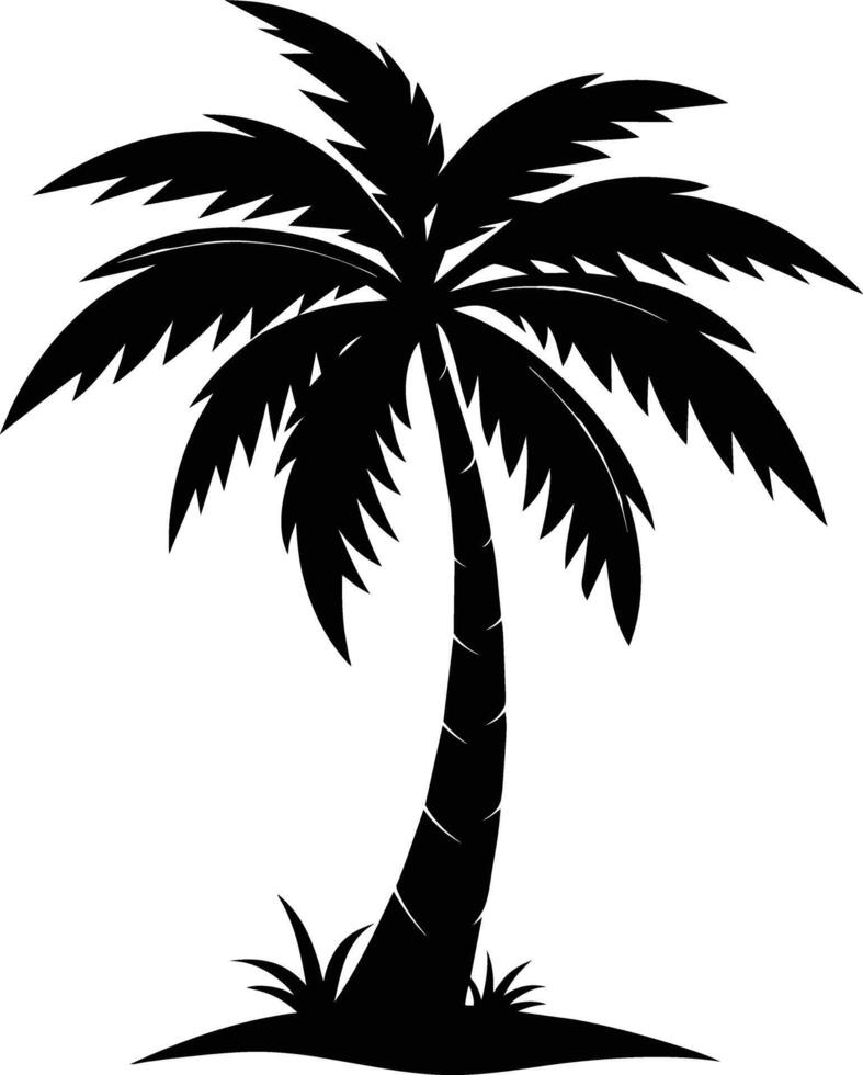 A stunning palm tree silhouette captured in timeless beauty vector