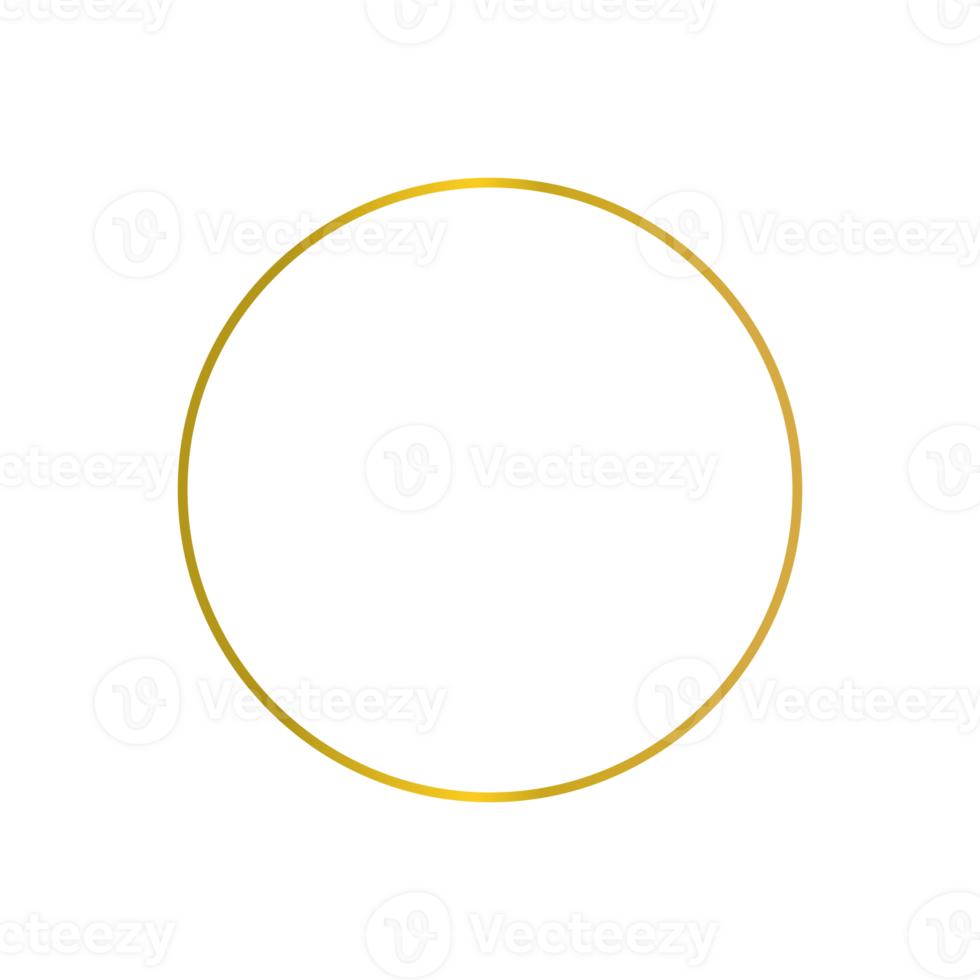 oro marco frontera dorado Delgado huésped redondo circulo elemento png