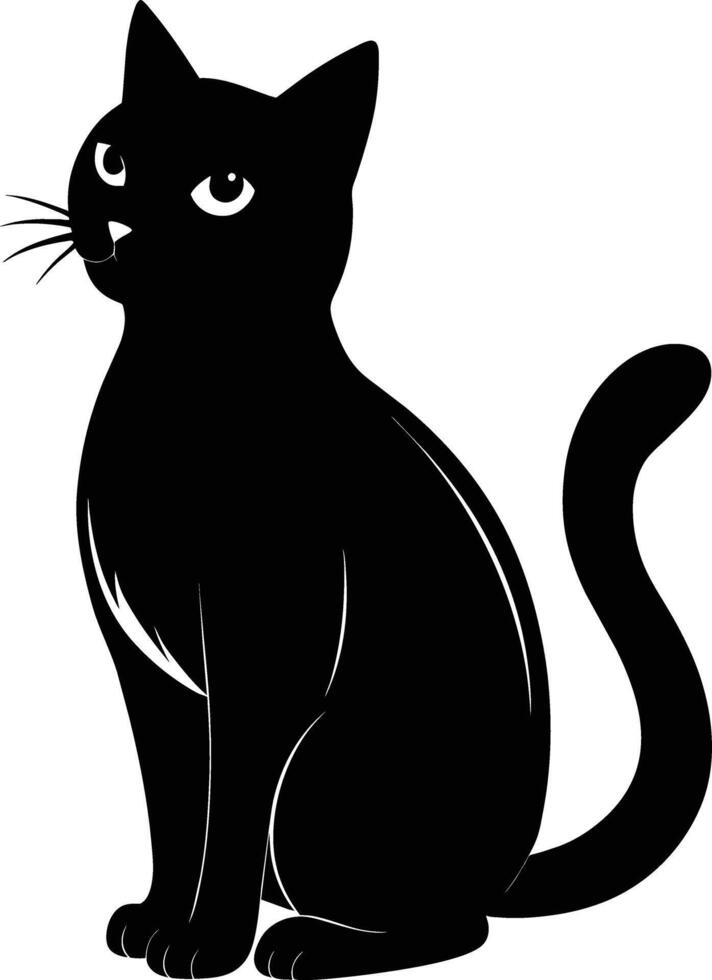 gracia en quietud un silueta de un sentado gato vector