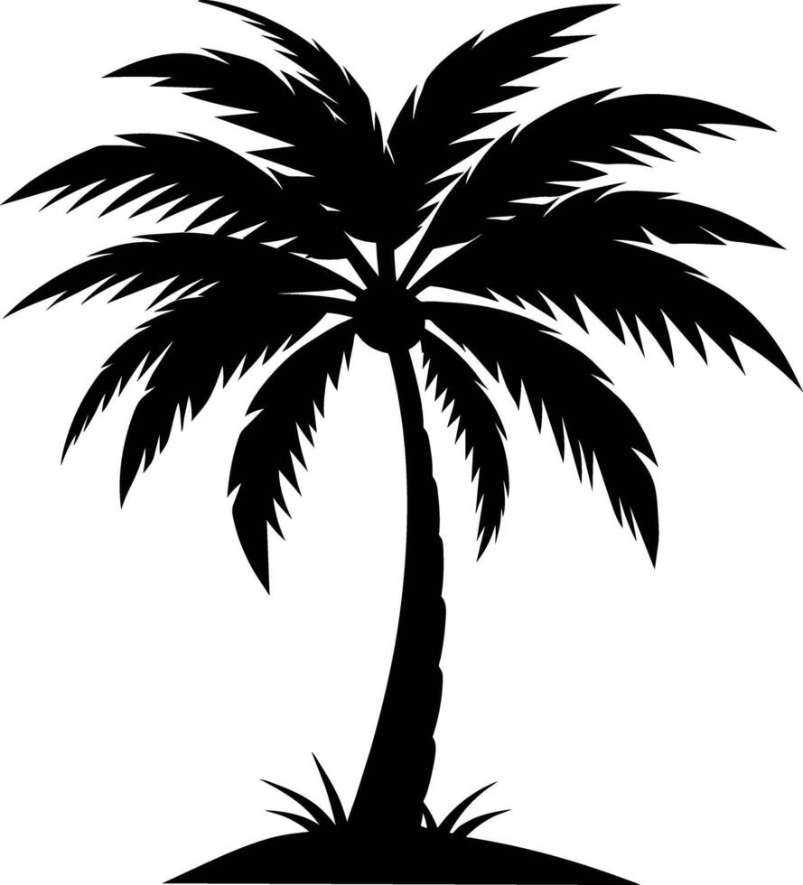 A stunning palm tree silhouette captured in timeless beauty vector