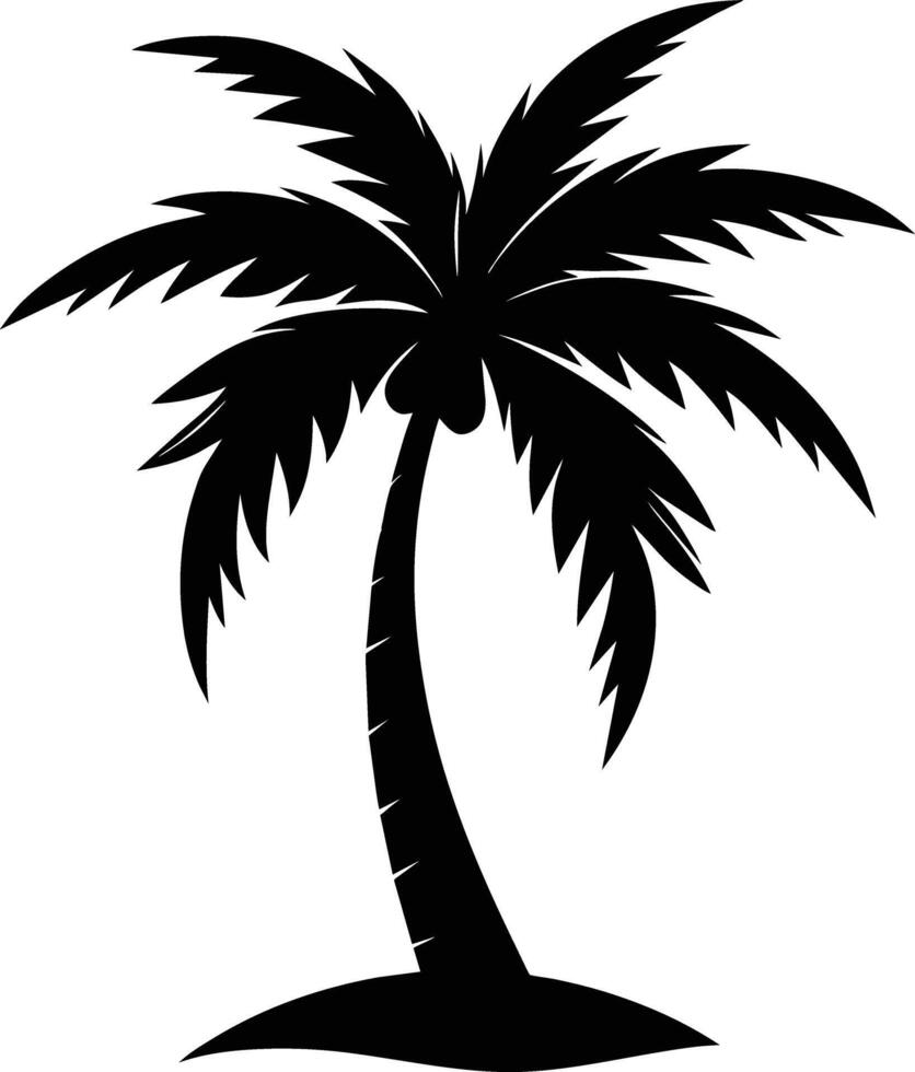 A stunning palm tree silhouette captured in timeless beauty vector