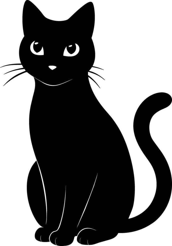 gracia en quietud un silueta de un sentado gato vector