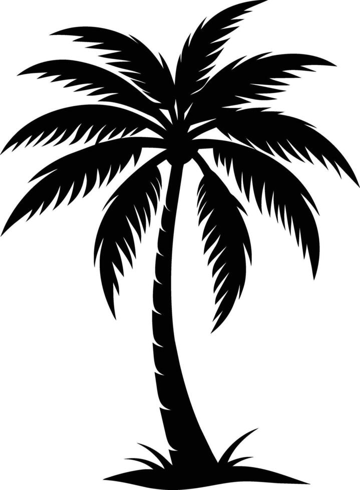 A stunning palm tree silhouette captured in timeless beauty vector