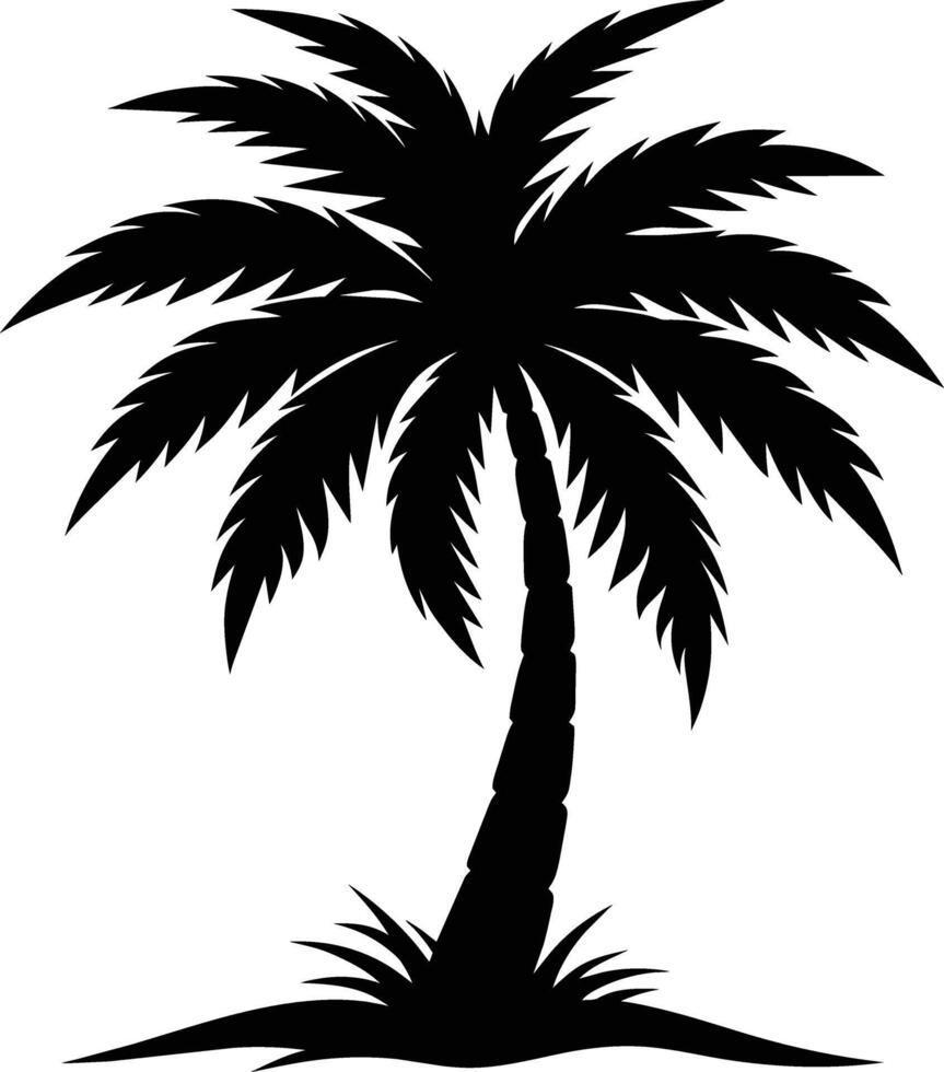 A stunning palm tree silhouette captured in timeless beauty vector