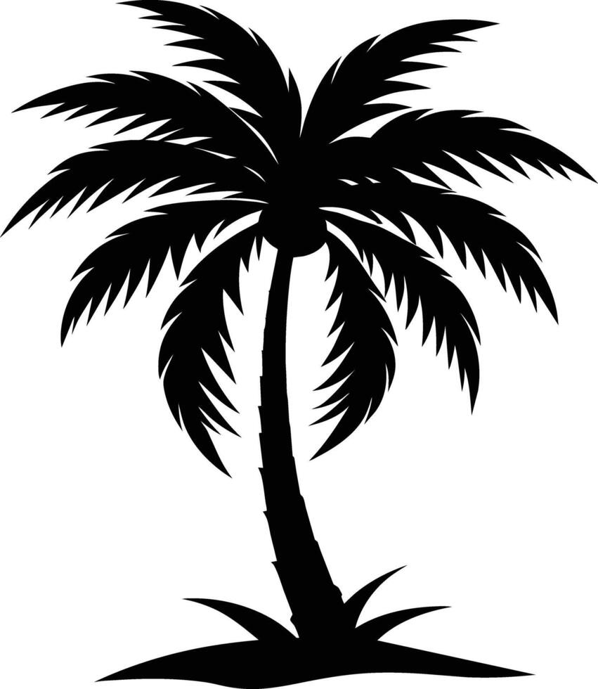 A stunning palm tree silhouette captured in timeless beauty vector