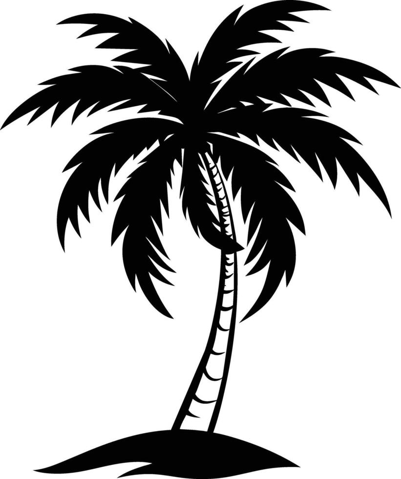 A stunning palm tree silhouette captured in timeless beauty vector