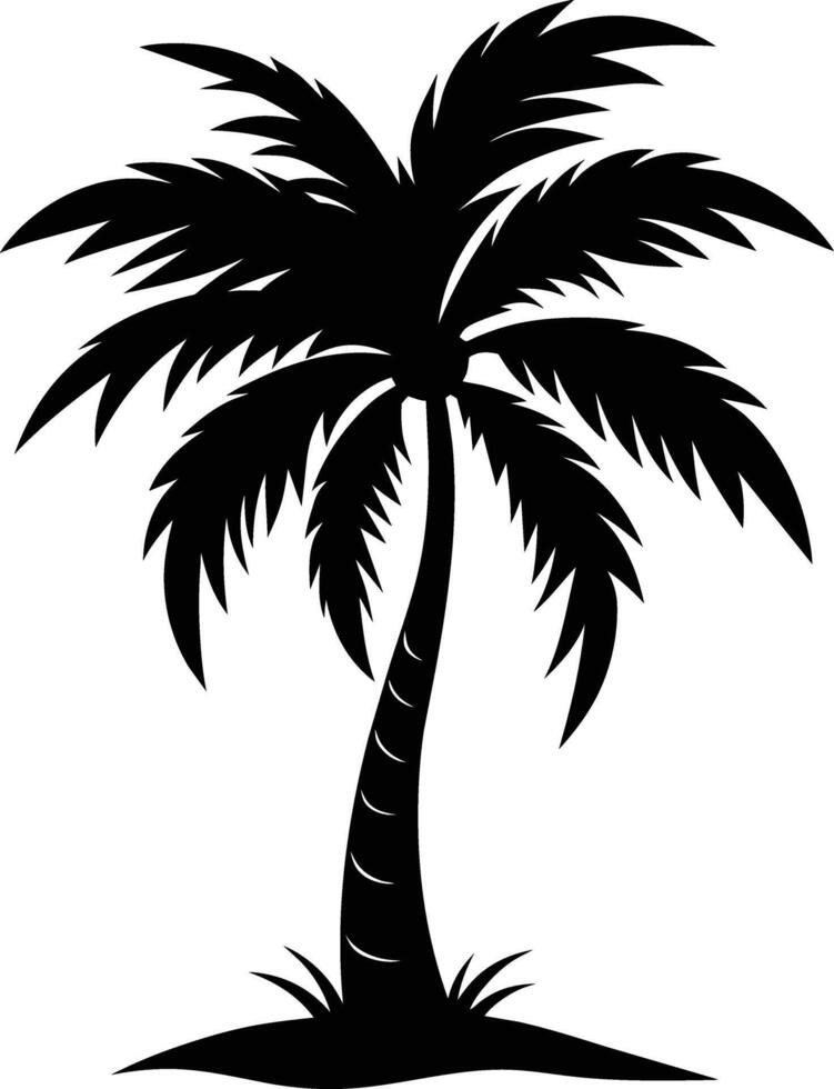 A stunning palm tree silhouette captured in timeless beauty vector