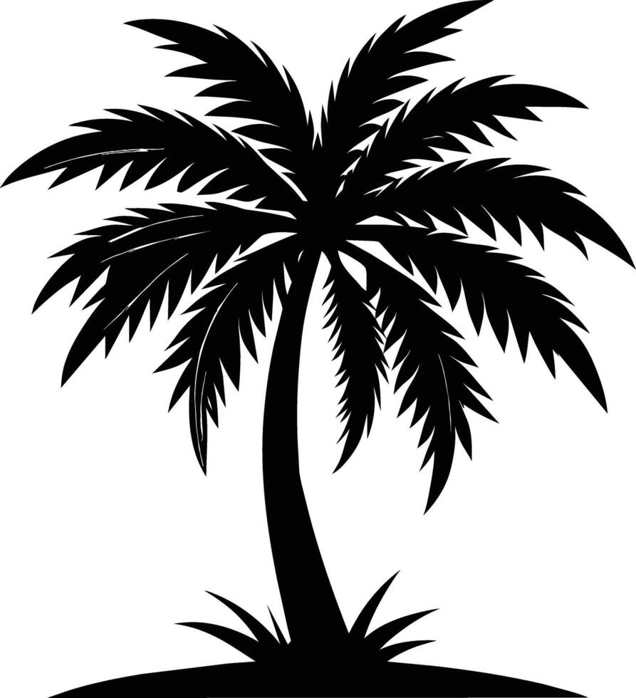 A stunning palm tree silhouette captured in timeless beauty vector