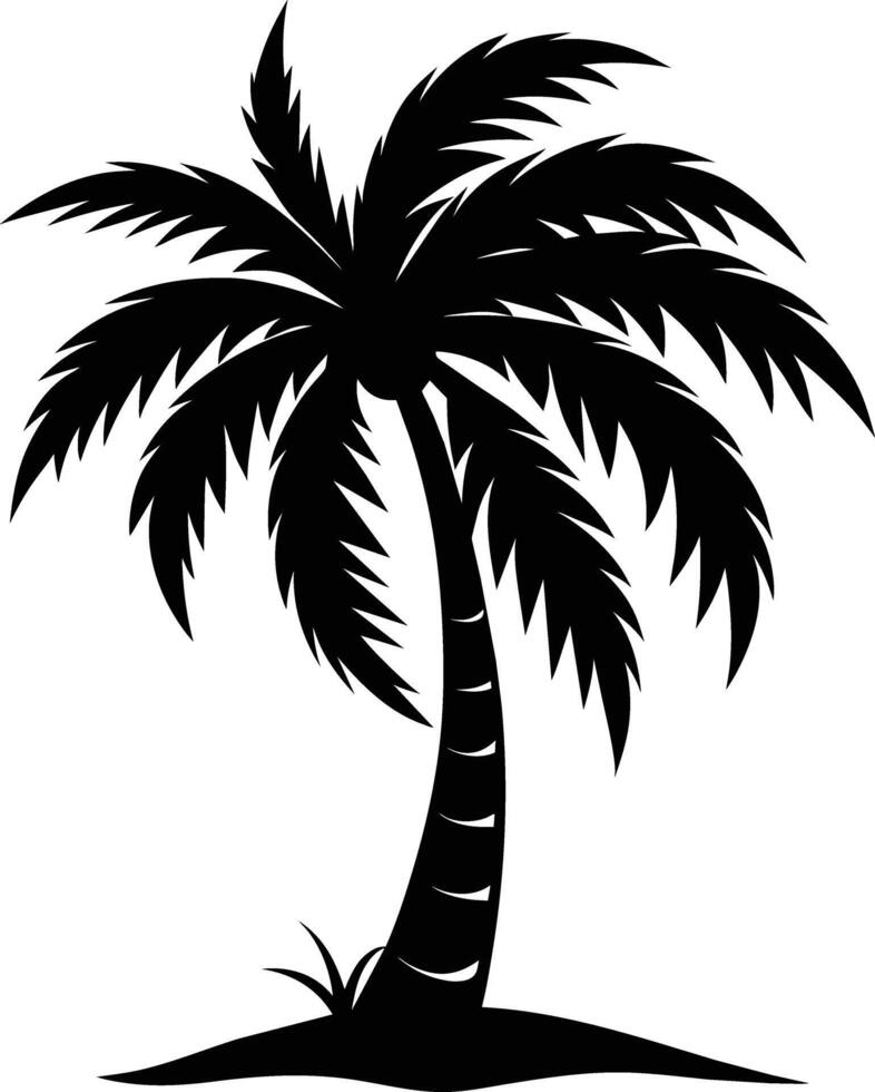 A stunning palm tree silhouette captured in timeless beauty vector