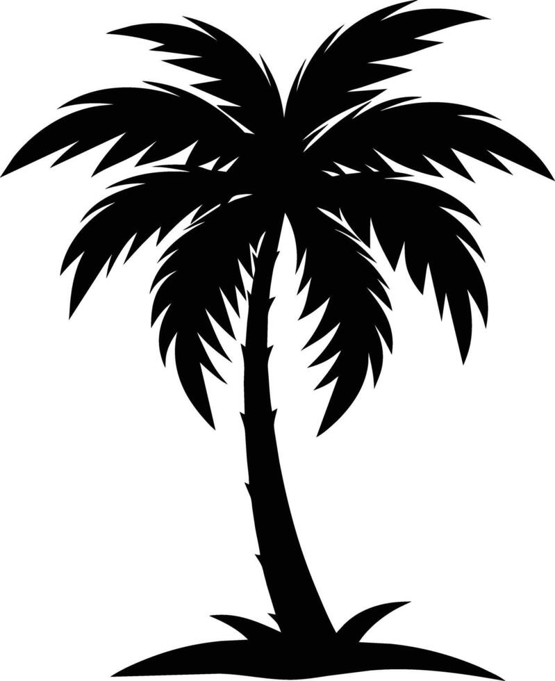 A stunning palm tree silhouette captured in timeless beauty vector