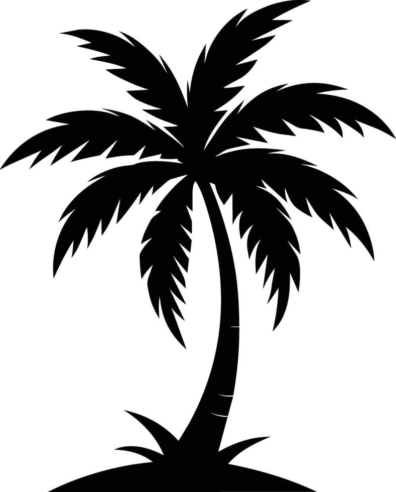 A stunning palm tree silhouette captured in timeless beauty vector