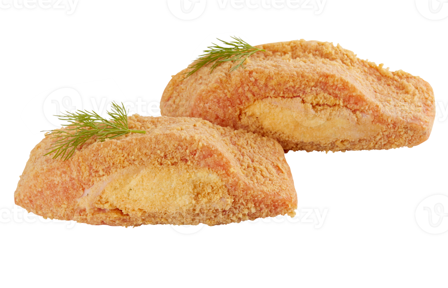 Baked Crispy Fish with Cheese cut out isolated transparent background png