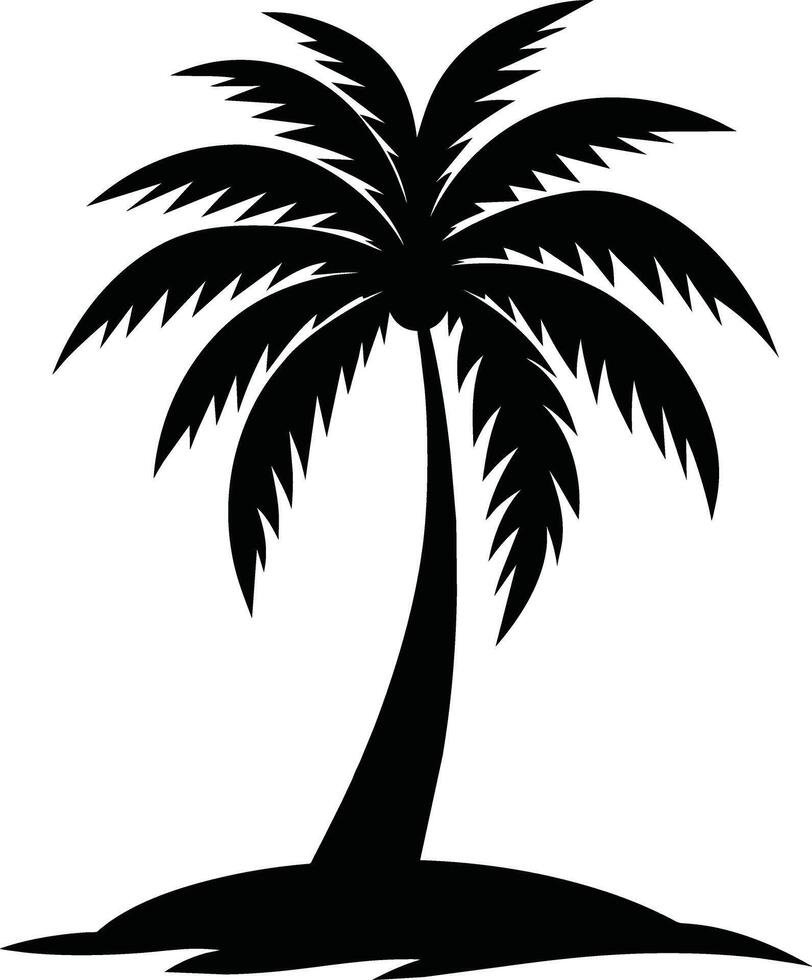 A stunning palm tree silhouette captured in timeless beauty vector