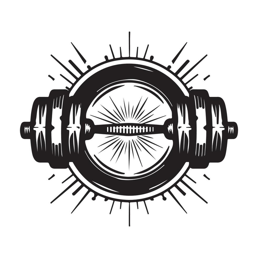 Barbell Logo Design Art, Icons, and Graphics on white background vector