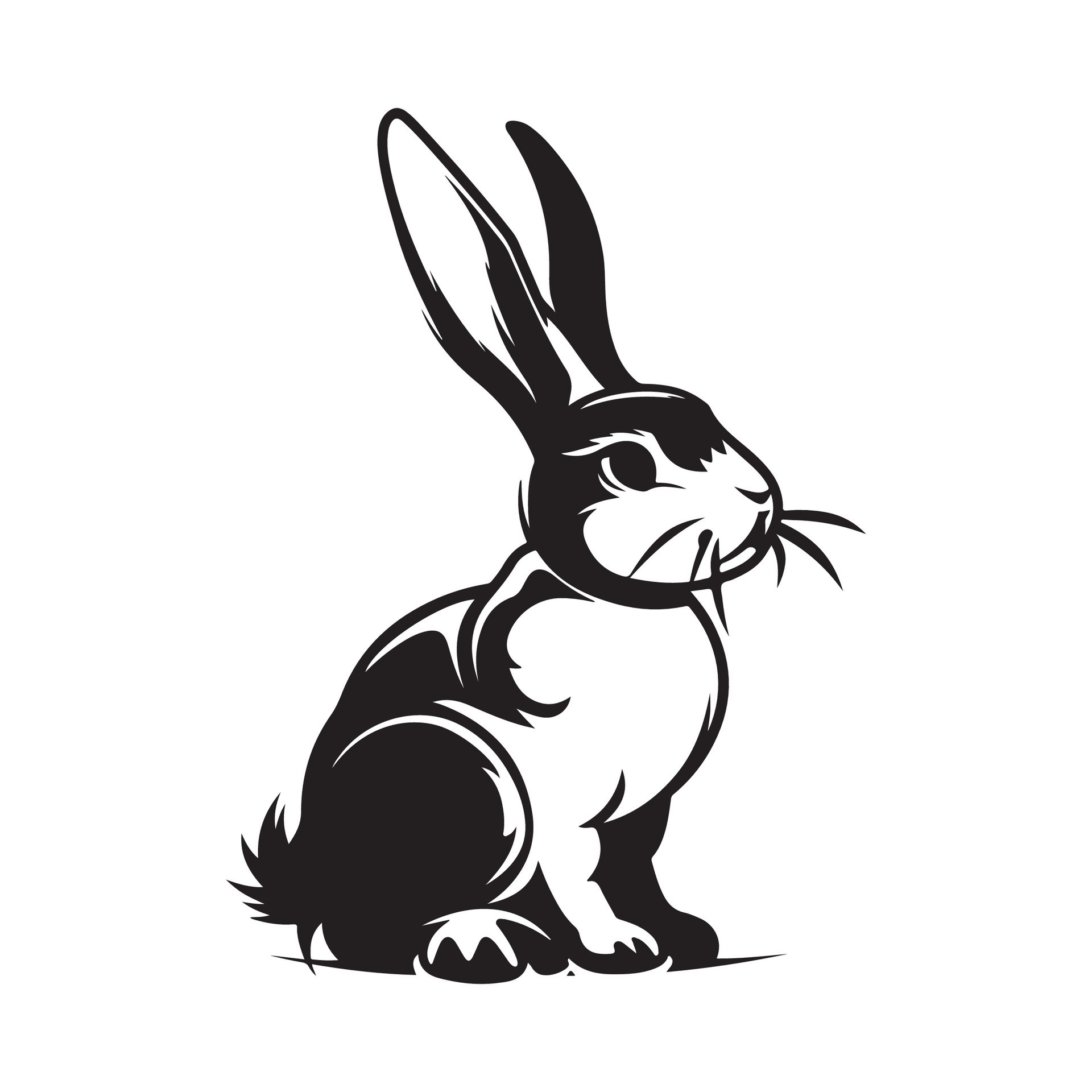 White Rabbit On White Background 43562184 Vector Art at Vecteezy