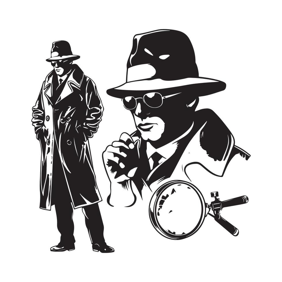 Detective Images. Design, Illustration Isolated On white Background vector