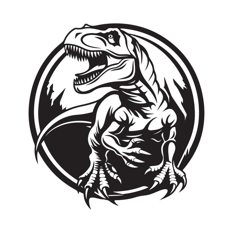 Tyrannosaurus Rex dinosaur on white background vector