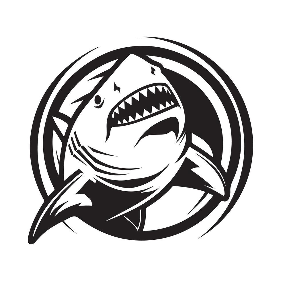 Shark Attack Logo Design. Shark Attack isolated on white vector