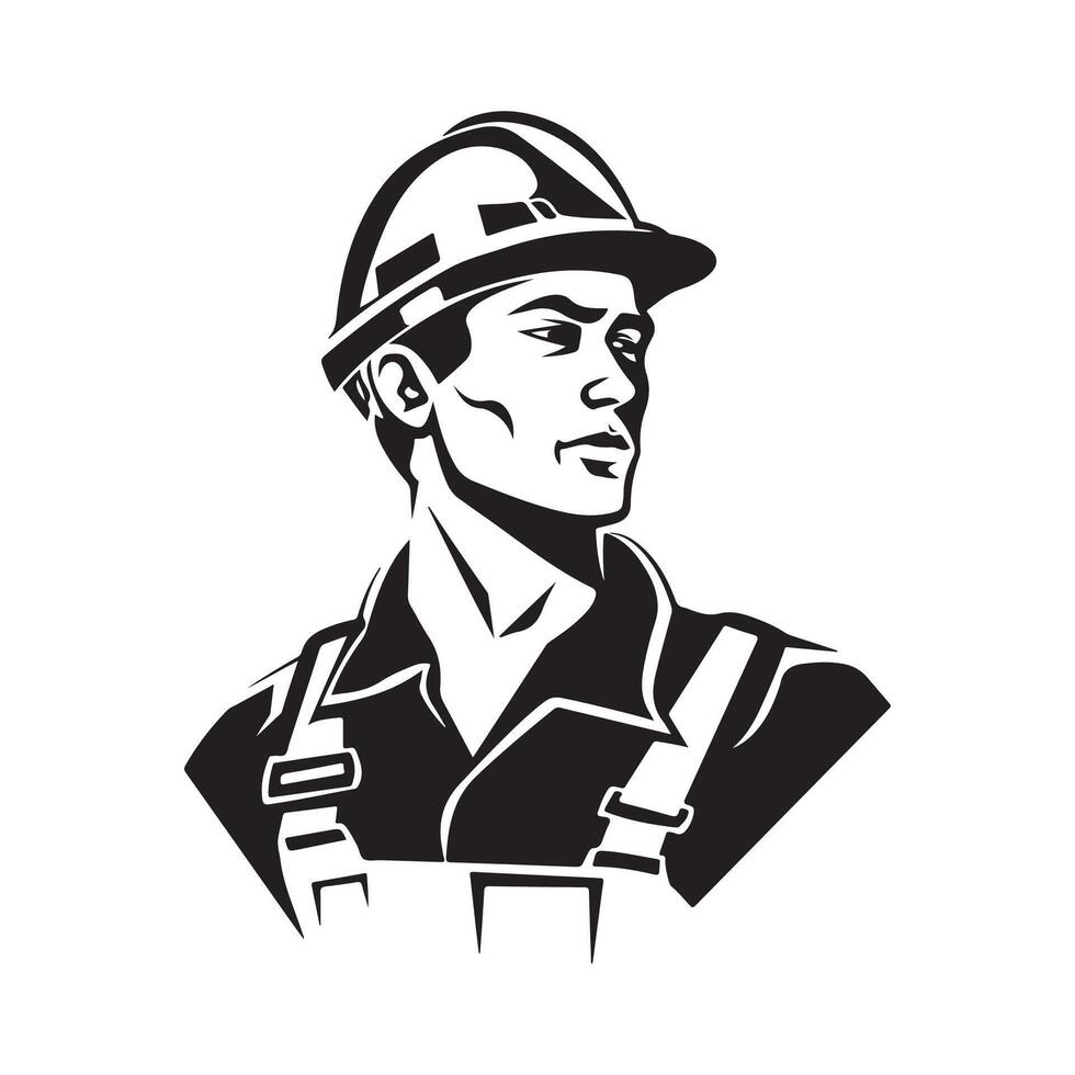 Worker in uniform on White background vector