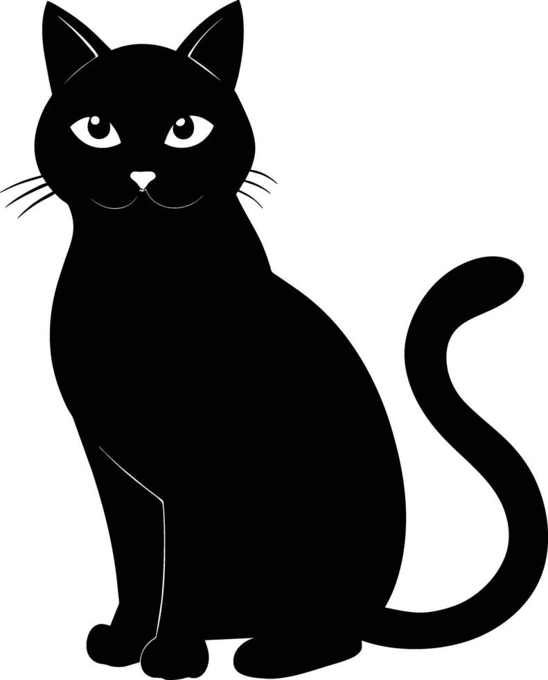 gracia en quietud un silueta de un sentado gato vector