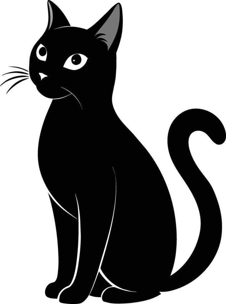 Grace in stillness a silhouette of a sitting cat vector