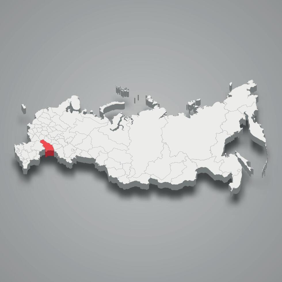 Saratov region location within Russia 3d map vector