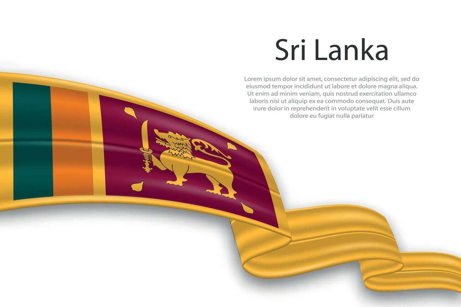 Abstract Wavy Flag of Sri Lanka on White Background vector