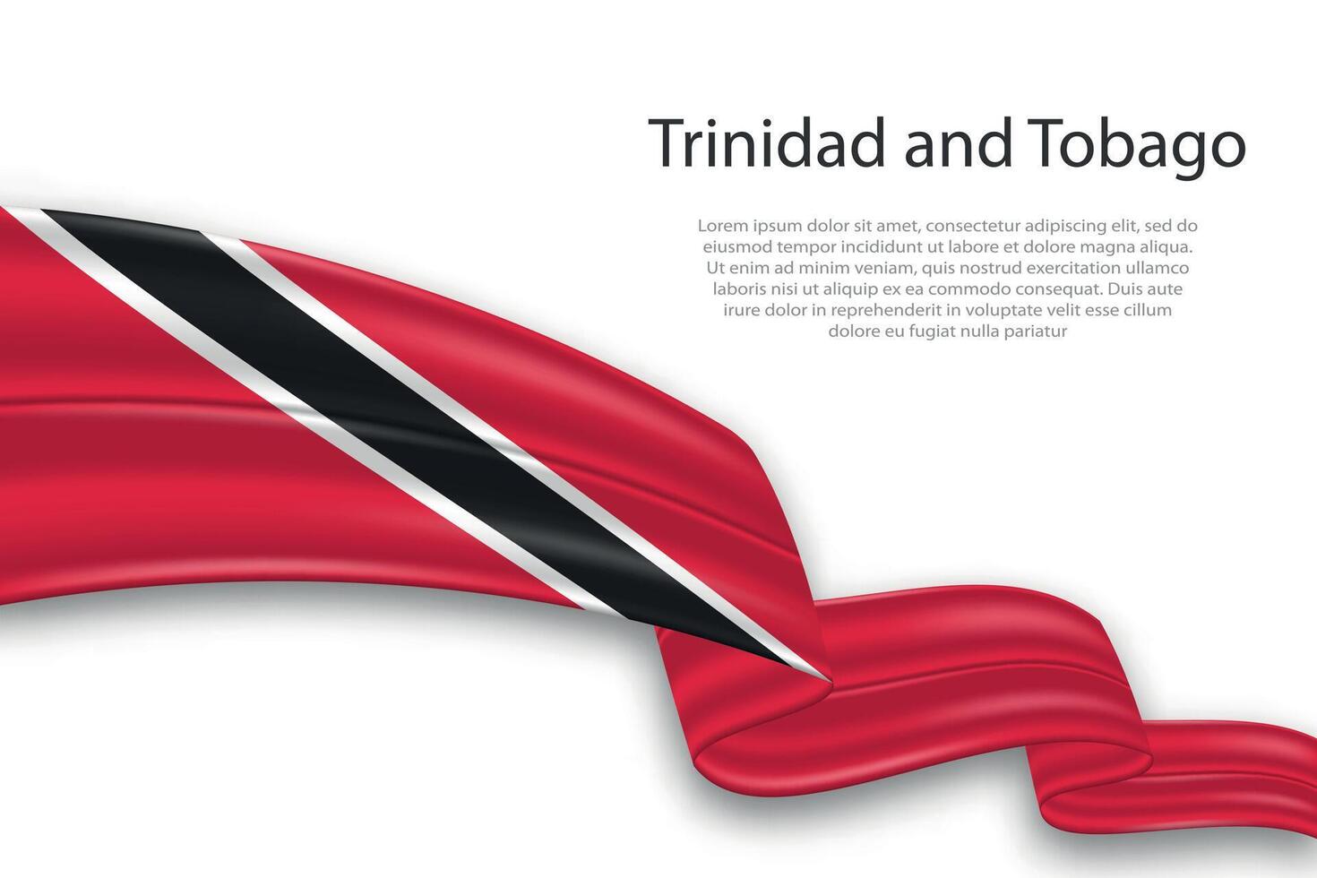 Abstract Wavy Flag of Trinidad and Tobago on White Background vector