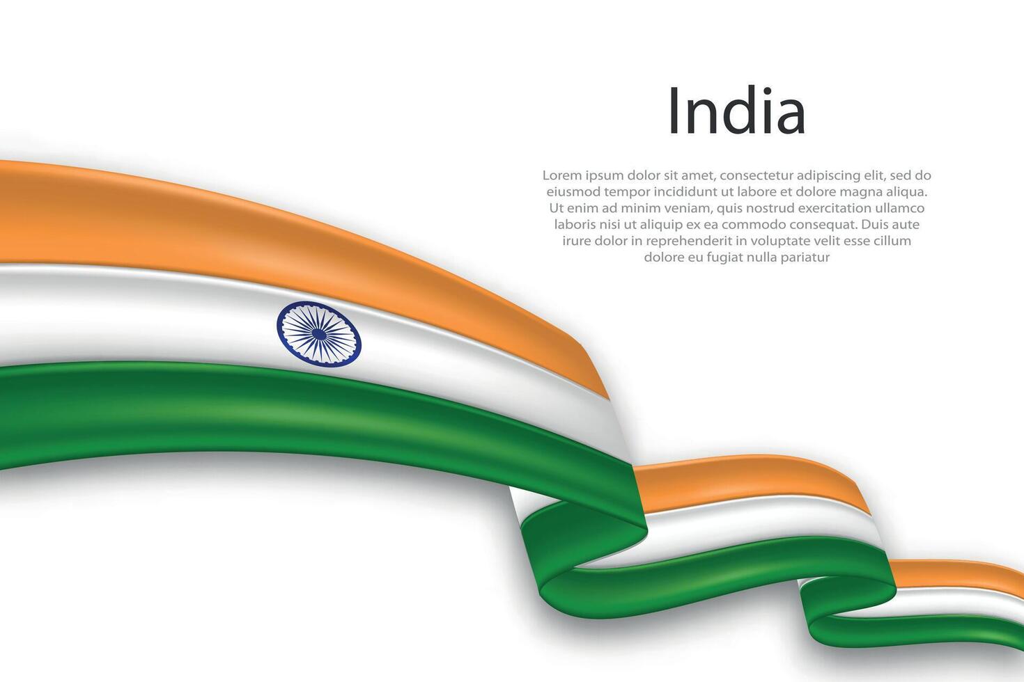 Abstract Wavy Flag of India on White Background vector