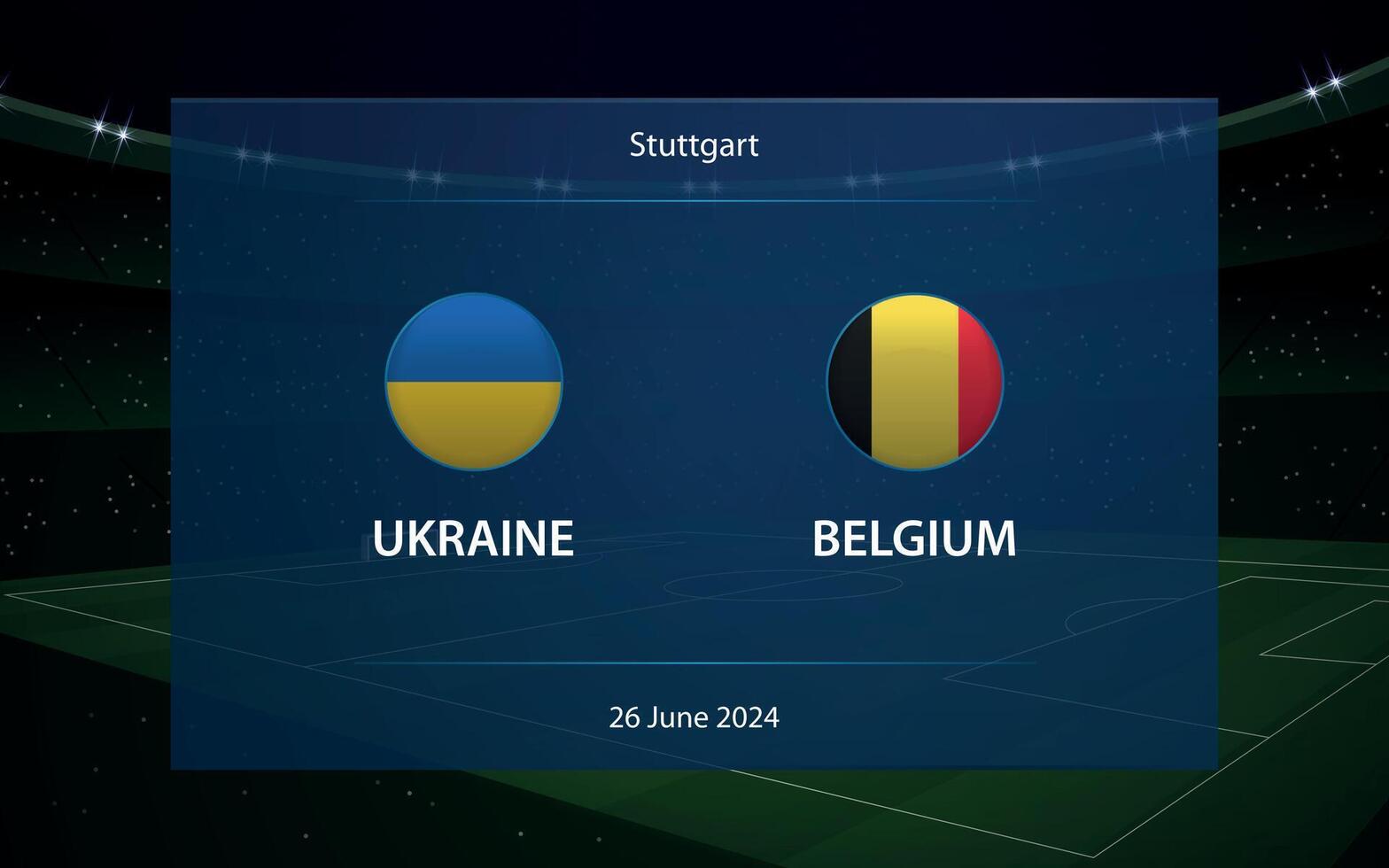 Ukraine vs Belgium. Europe football tournament 2024 vector