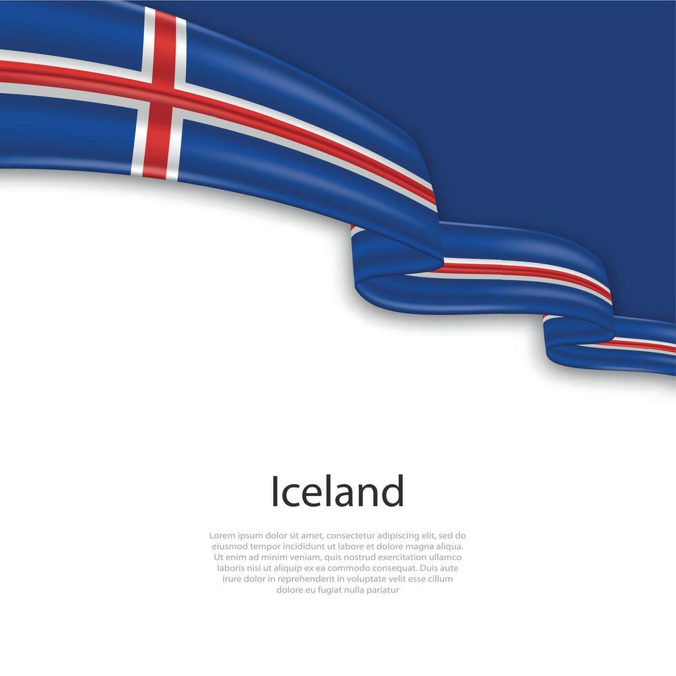 ondulación cinta con bandera de Islandia vector