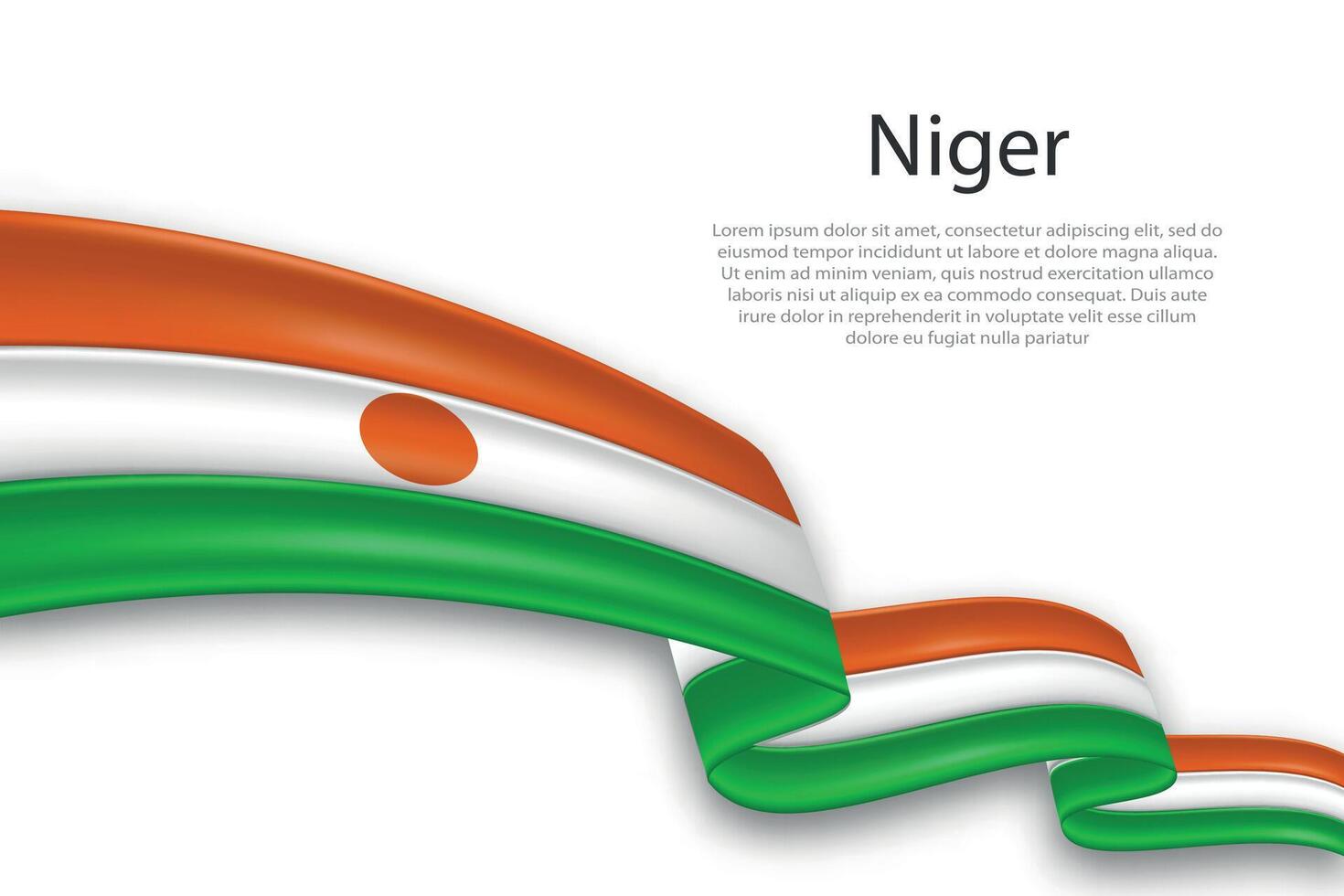 Abstract Wavy Flag of Niger on White Background vector