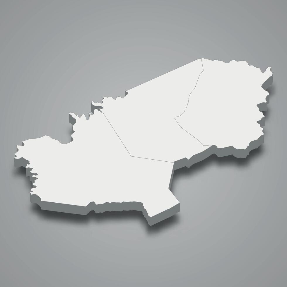3d isometric map of Moronou is region of Ivory Coast vector