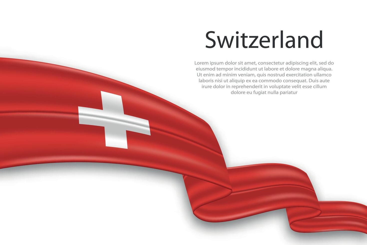 Abstract Wavy Flag of Switzerland on White Background vector